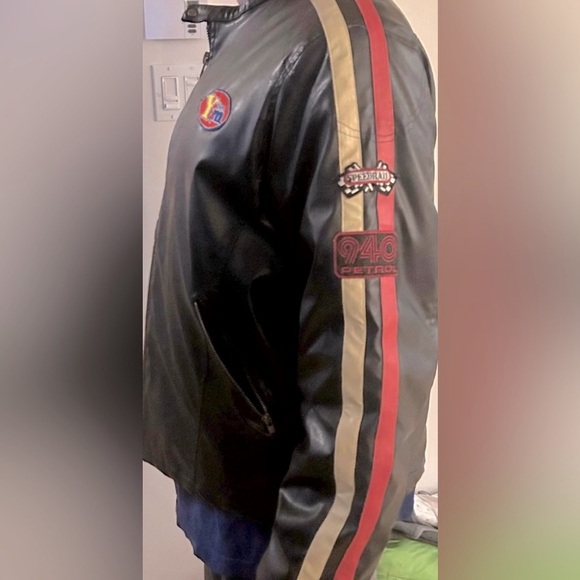 💫URBAN RAGS Men’s Motorcycle  PU leather Coat. RARE FIND/VINTAGE from the 80`s - Picture 6 of 12